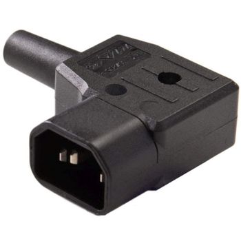Conector Alimentacion C14 Iec Acodado Macho Negro