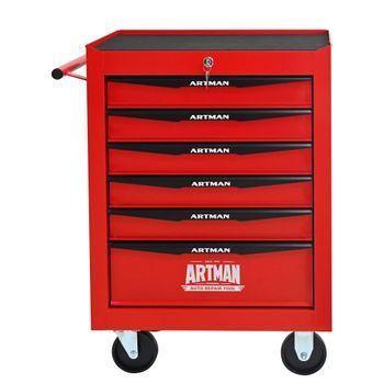 Carro De Herramientas - Organizador De Taller - Acero - Rojo Y Negro (60x33x77.5cm)