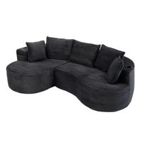 bogesofa de pana gris oscuro   aosom espana