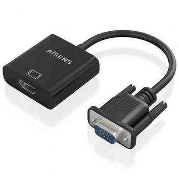 Cable Conversor AISENS A115-0873 VGA HDMI Audio Jack MicroUSB 20cm Negro
