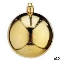 set de bolas de navidad dorado plastico o 7 cm 20 unidades