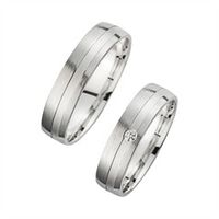 alianzas oro blanco con diamante ancho 5 mm