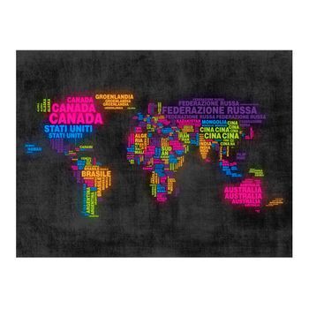 Papel Pintado 3d - Mapa, En Italiano - Colores (200x154 Cm)