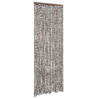 cortina antimoscas chenilla marron y blanco 90x200 cm vidaxl
