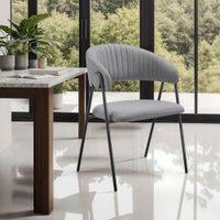 6 sillas de comedor de tejido acolchado 60 x 58 x 85 cm gris