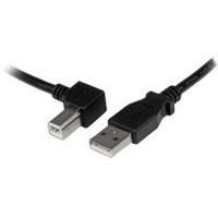 startechcom cable adaptador usb 3m para impresora acodado - 1x usb a macho - 1x usb b macho en angulo izquierdo