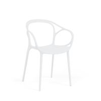 silla en polipropileno blanco con reposabrazos