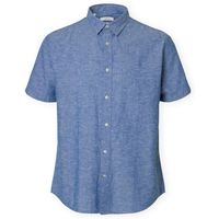 selected camisa manga larga noos reg-sun shirt - medium blue denim para hombre