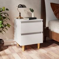 mesitas de noche 2 uds - mueble de dormitorio - madera y pino - blanco 40x35x50cm