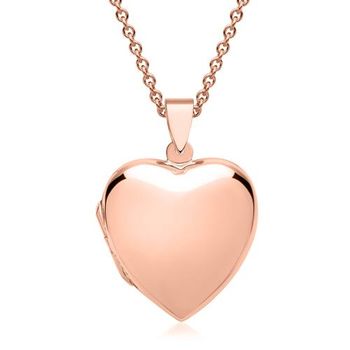 Cadena medallón corazón grande chapado en oro rosado