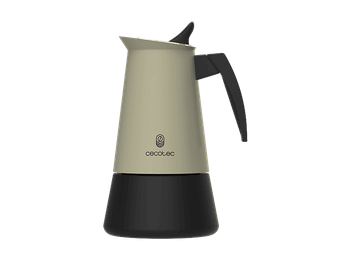 Cafetera tradicional - Cecotec Piccolina 600, 300 ml, Acero inoxidable, 6 Tazas, Verde