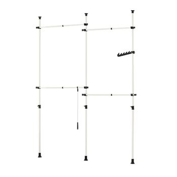 Perchero de ropa altura ajustable metal blanco