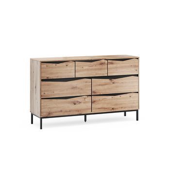 Aparador Elvano 140 X 85 Cm Con 7 Cajones Vicco