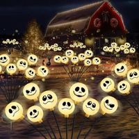 2pcs 8 luces led espeluznantes de halloween lampara solar de jardin oscilante impermeable
