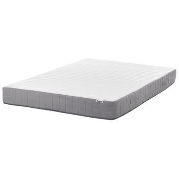 Colchón De Muelles Ensacados Con Asas Relleno De Espuma Viscoelástica Refrescante Firmeza Media Funda Extraíble 7 Zonas Acolchado 140 X 200 Cm Breez