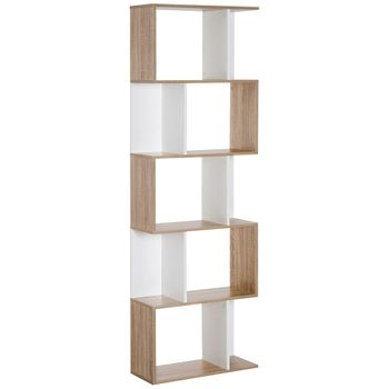Estantería librería 60x24x184.5 cm madera y blanco