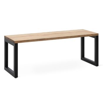 Banco Icub Strong Eco 140x40x45cm Negro En Madera Maciza De Pino Acabado Vintage Estilo Industrial Box Furniture