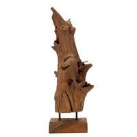escultura de madera marron cm 23x27x64