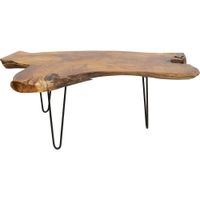 mesa de centro de teca maciza y acero 100x60cm