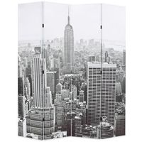 biombo divisor plegable 160x170 cm nueva york blanco y negro vidaxl