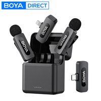 microfono de solapa inalambrico boya by-v3 para iphone 1516 samsung dji pocket 3 camara de telefono inteligente android tipo c grabacion de videos de youtube transmision en vivo vlogs
