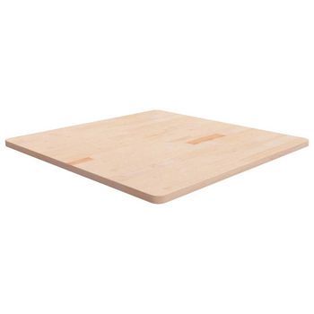 Tablero De Mesa Cuadrada Madera De Roble Sin Tratar 90x90x2,5cm Vidaxl