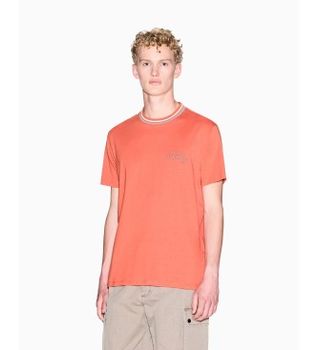 A|X Armani Exchange para hombre. XM001795AF10361U3040 Camiseta Casual Premium naranja (XL), Algodón, Manga corta