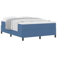 cama matrimonial  cama para adulto  cama tipo box spring azul 140 x 190 cm tela de pana