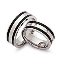 anillos de boda de acero inoxidable 7mm grabado
