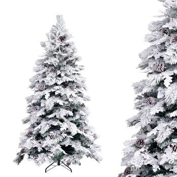 Árbol De Navidad Artificial Pvc/pe Verde Y Blanco Con Nieve 150 Cm Lolahome