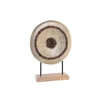 Decoracion Albasia Hierro 39x12x55 Circulo Beige