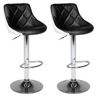 pack de 2 taburetes de bar en blanco y negro jasper