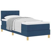 cama individual  cama para adulto  cama tipo box spring con cojin manual azul 80 x 200 cm tela