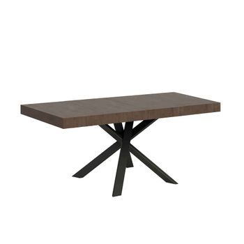 Mesa Extensible 90x90/194 Cm Clerk Premium Tapa Nogal - Patas Antracita