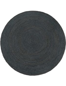 Alfombra de yute Vibora antracita 80 cm redondo