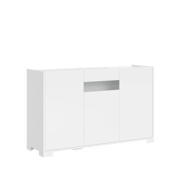Aparador Bajo 3 Puertas 130x40x81 Cm Riflesso Blanco Brillante