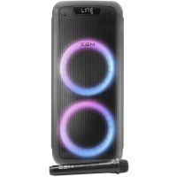zen phoenix altavoz bluetooth con iluminacion led y microfono inalambrico 25w rms negro