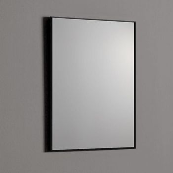 Espejo Rectangular De 50x70 Cm Con Marco De Pvc Y Borde Negro Mate