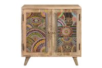 comoda madera de mango natural y multicolor