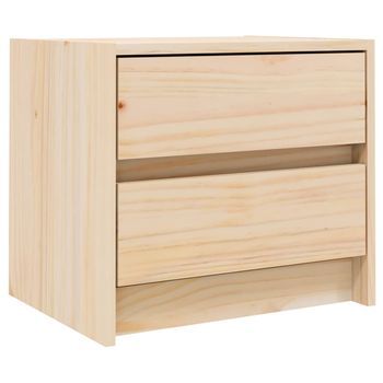 Mesita De Noche Madera Maciza De Pino 40x31x35,5 Cm Vidaxl