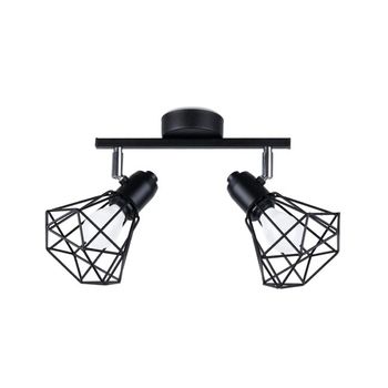 Regleta mozosa negro, 2 luces