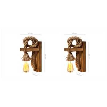 Set 2 Lámparas De Pared Kn15 Oro Marrón Abeto 18x30x10 Cm