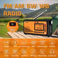 radio meteorologica emergencias manivela xhdata d-608wb alertas noaa fm am onda corta bluetooth 50h radio carga movil solar pilas exterior camping supervivencia