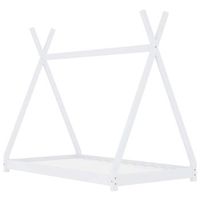 cama individual  cama infantil  estructura de cama infantil madera maciza pino blanca 70x140 cm