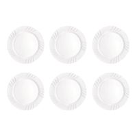 set 6 fuentes opal blancas llanas 32 cm