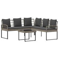 conjunto de sofas de jardin 2 piezas  mueble de jardin gris ratan sintetico y acero