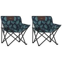 sillas de camping con bolsillo plegable 2 uds estampado hojas cfw475191