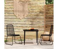 juego de comedor para jardin 3 piezas negro vidaxl