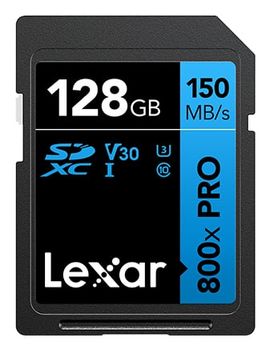 Tarjeta SD Lexar High-Performance 800xPRO 128GB UHS-I 150MB/s V30 U3 Resistente