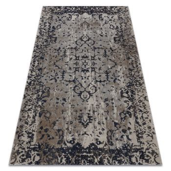 Alfombra Moderna Mundo E0681 Ornamento, Marco Vintage Exterior Beige / 160x220 Cm